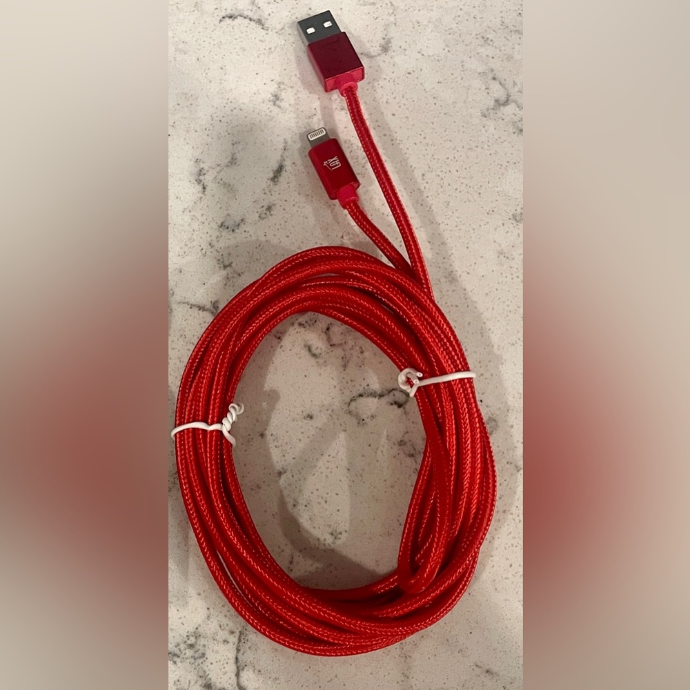 Red USB Charging Cable 3 Meters Long.